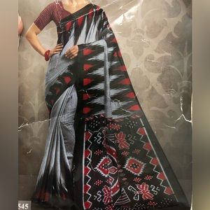 Rajnandini Saree Womens Linen Cotton Party Geometric Beautiful